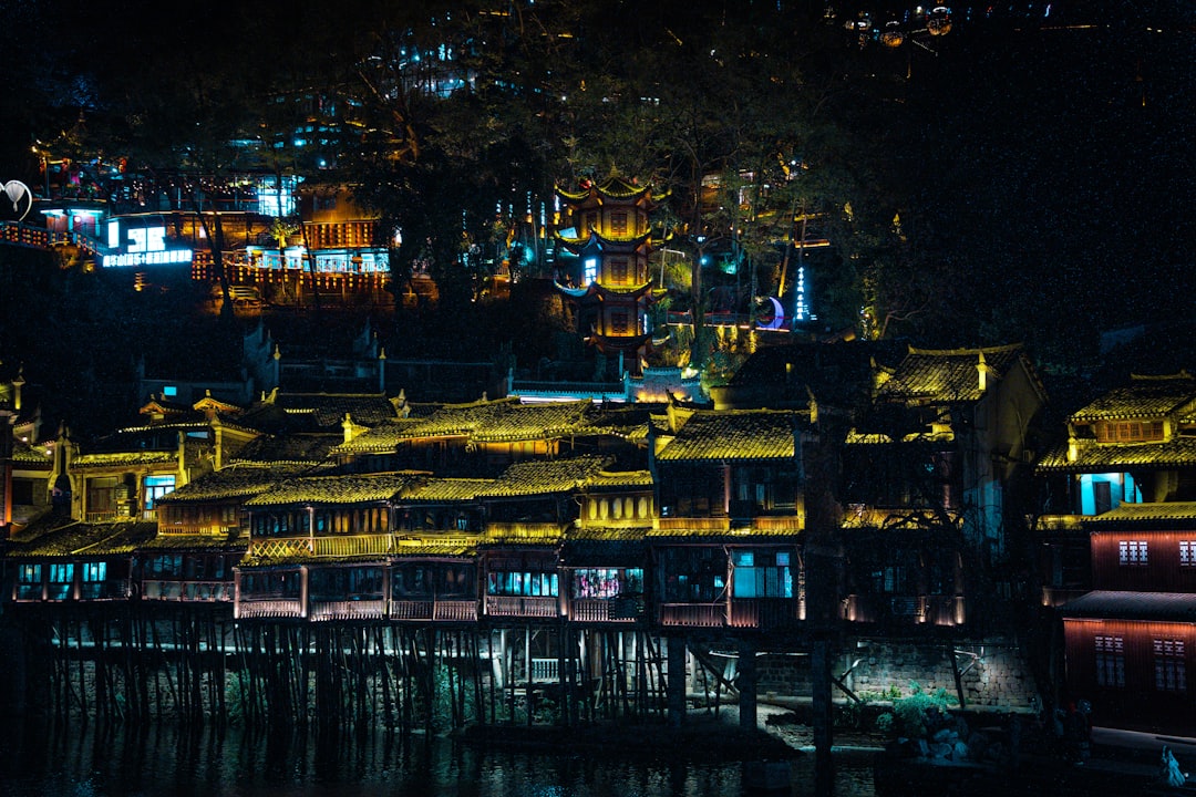 Xi'an city skyline at dusk, modern buildings, ancient walls