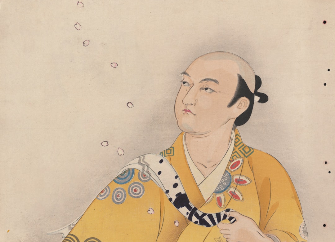 A portrait of Aoki Nobuzumi in traditional Japanese attire